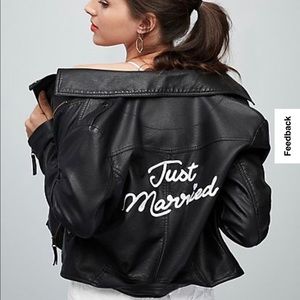 Just Married Embroidered Vegan Leather Moto Jacket
DAVID'S BRIDAL